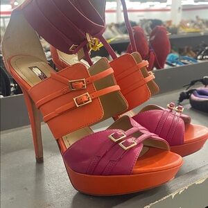 Report Signature Stylish Orange and Pink Women's Heels 6